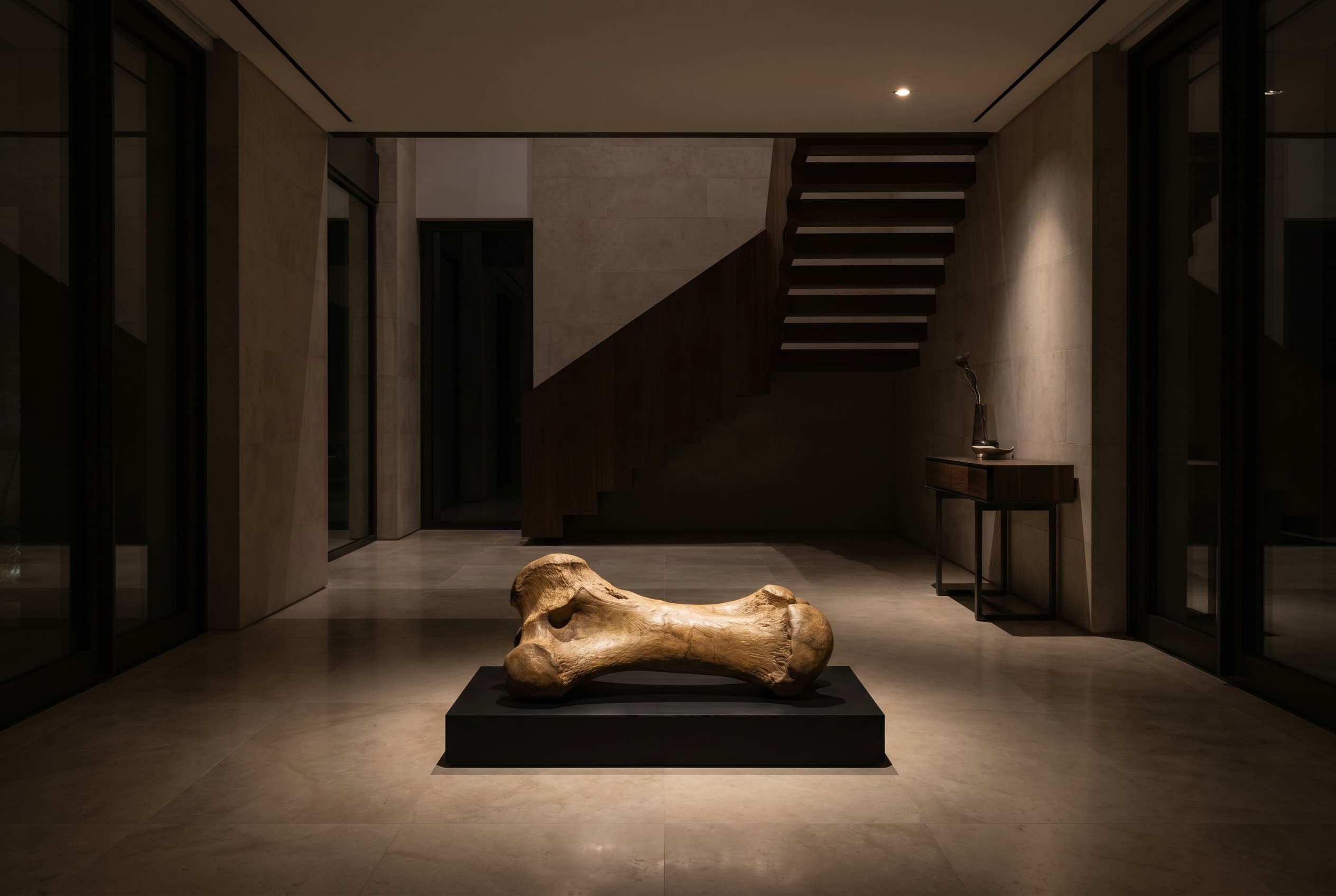 Stegosaurus Bone — staged render in a staged setting